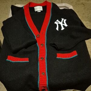 Gucci Black Cardigan with Red Accents